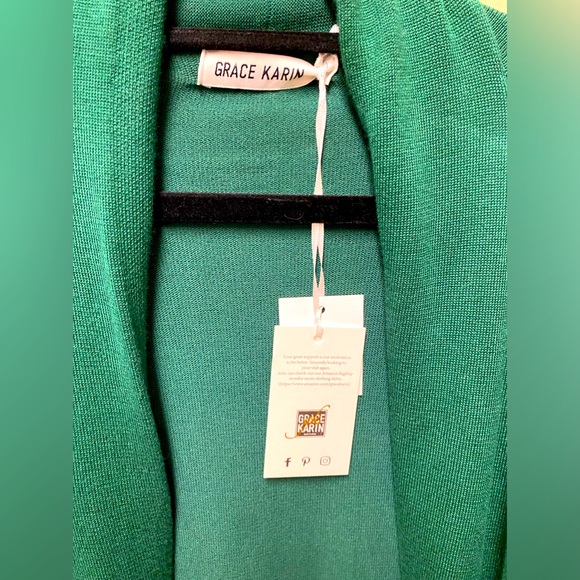 NWT GRACE KARIN Essential Solid Open Front Long Knited Cardigan Sweater - Picture 4 of 6